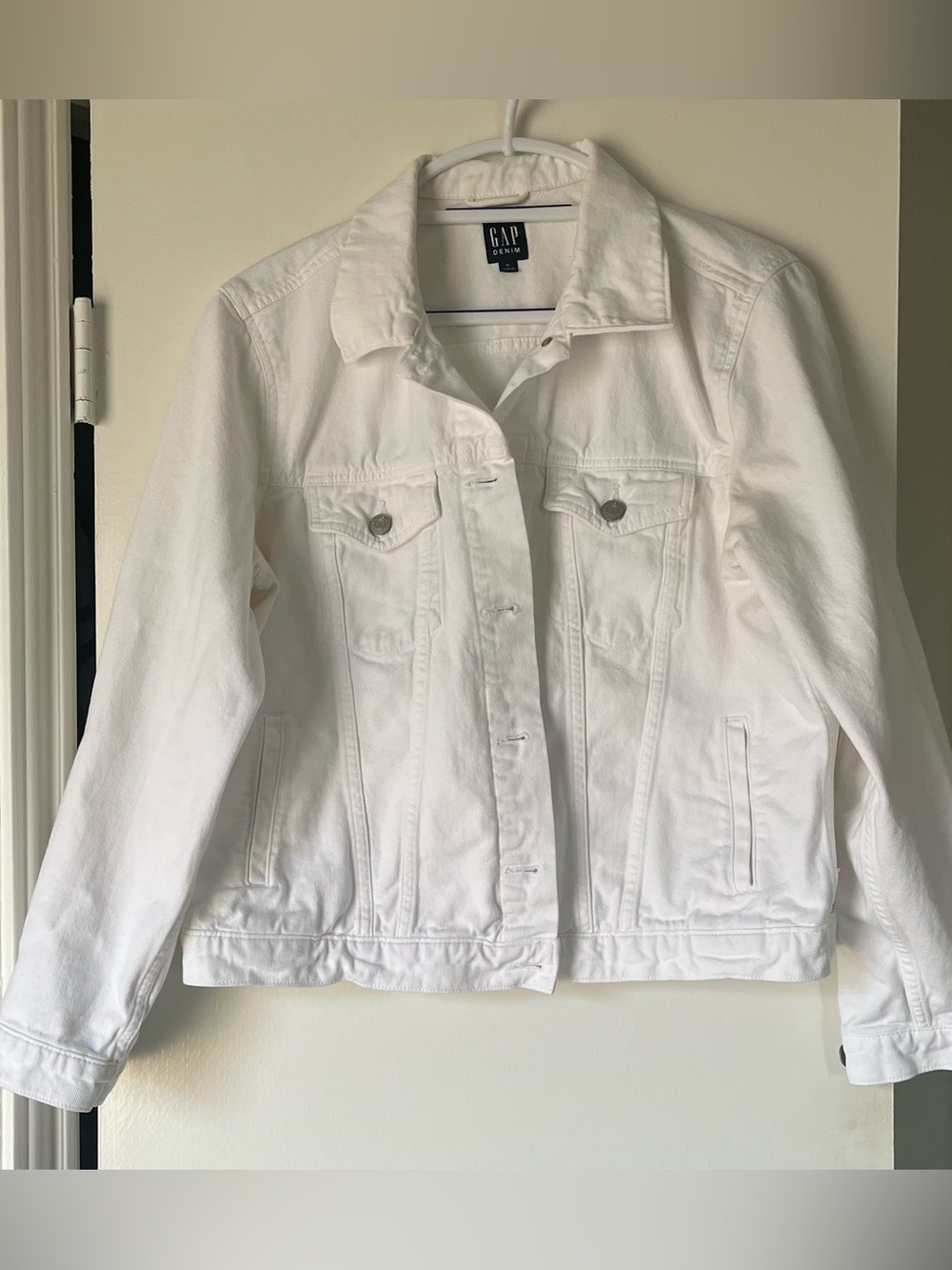 GAP White Classic Denim Jacket